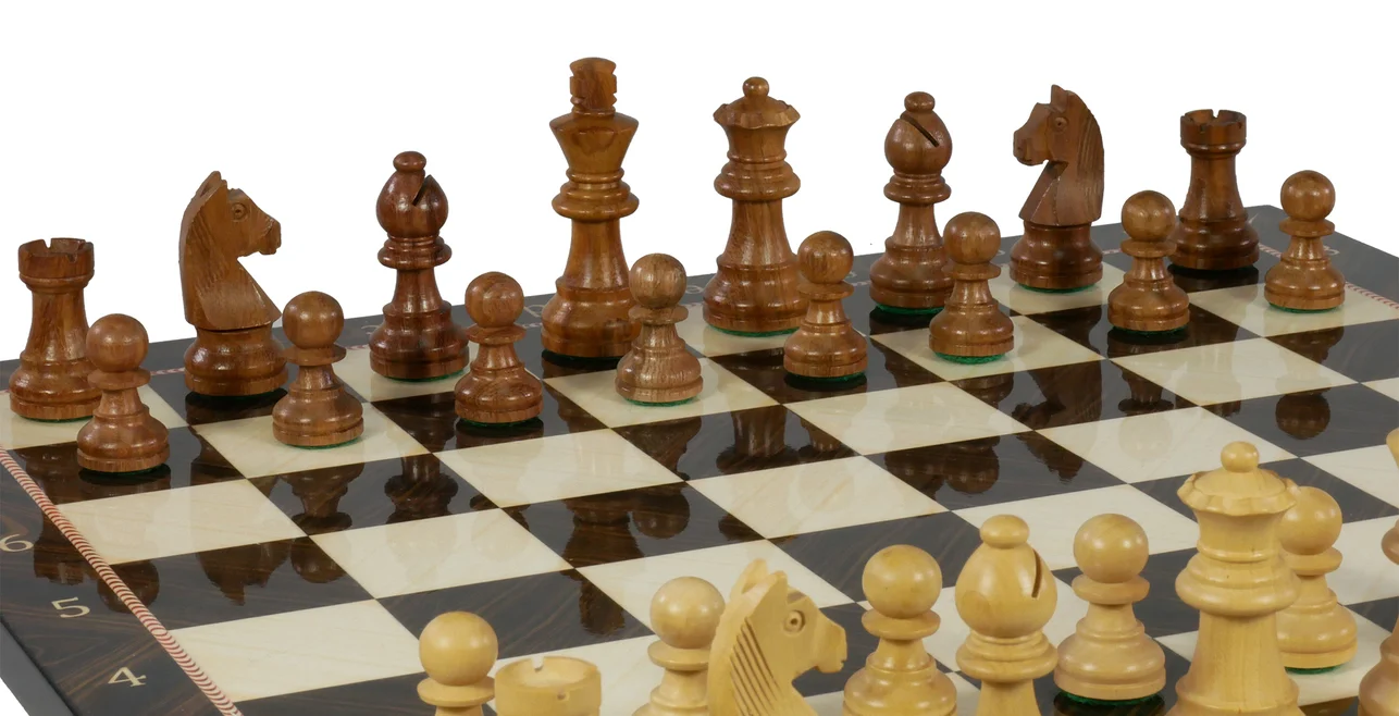 2.75" Sheesham/Boxwood On Decoupage Board - Chess Set - Image 2