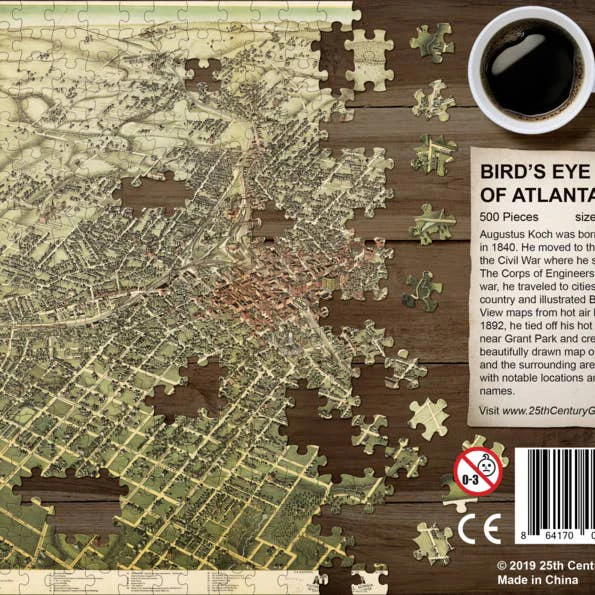 25th Century Games: 1892 Bird's Eye Map of Atlanta - 500 Piece Puzzle - Image 4