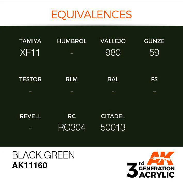 AK Interactive: 3G Acrylic Paint - Black Green (17ml) - Image 3