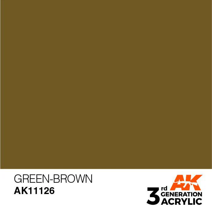 AK Interactive: 3G Acrylic Paint - Green Brown (17ml) - Image 2