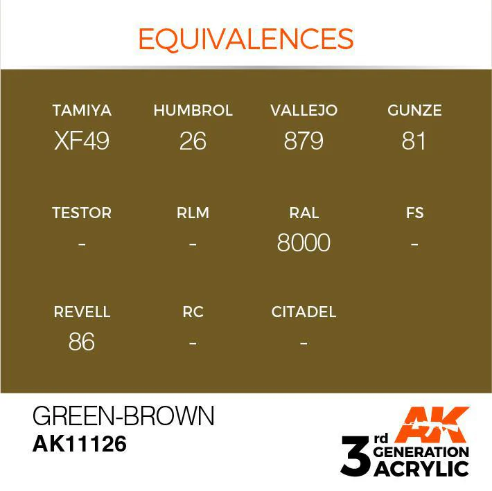 AK Interactive: 3G Acrylic Paint - Green Brown (17ml) - Image 3