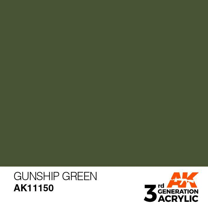 AK Interactive: 3G Acrylic Paint - Gunship Green (17ml) - Image 2