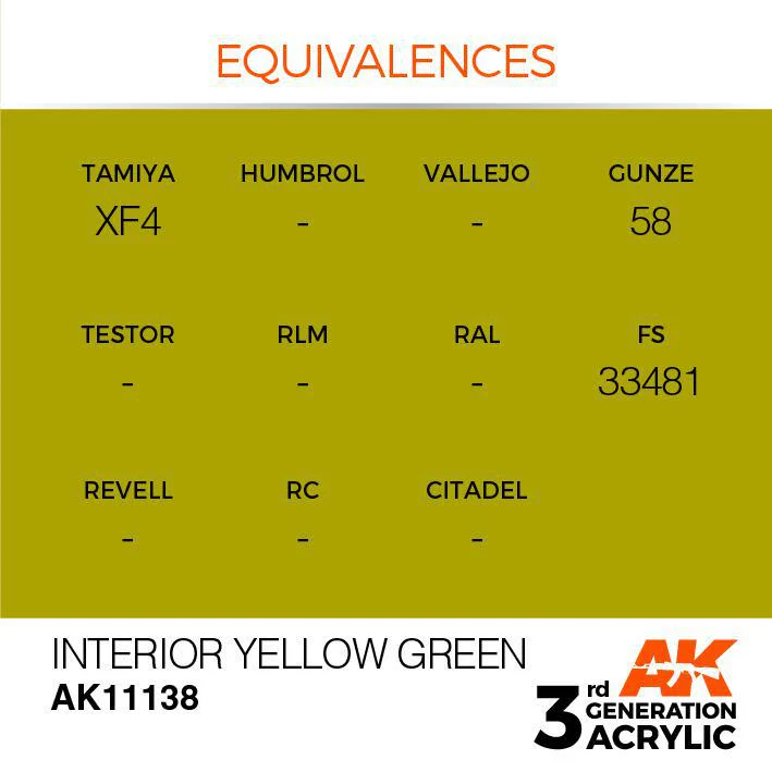 AK Interactive: 3G Acrylic Paint - Interior Yellow Green (17ml) - Image 3