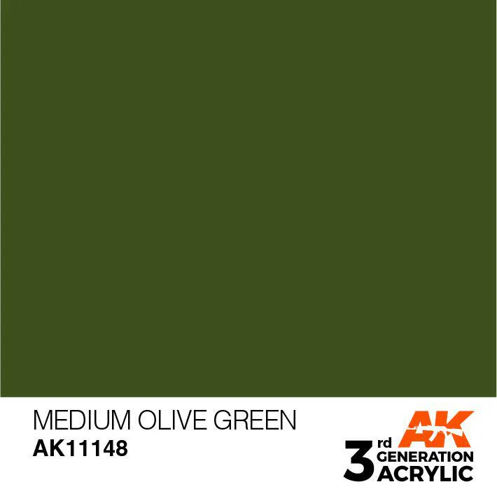AK Interactive: 3G Acrylic Paint - Medium Olive Green (17ml) - Image 2