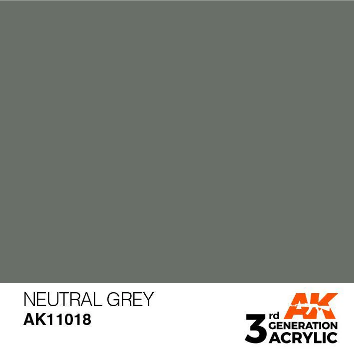 AK Interactive: 3G Acrylic Paint - Neutral Grey (17ml) - Image 2