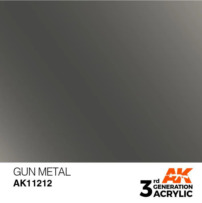 AK Interactive: 3G Metallic Acrylic Paint - Gun Metal (17ml) - Image 2