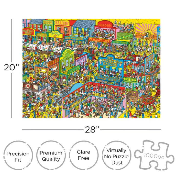 Aquarius: Where's Waldo - Wild Wild West - 1000 Piece Puzzle - Image 2