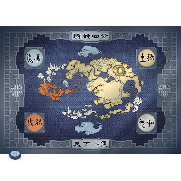 Avatar Legends: The RPG - Four Nations Cloth Map & White Lotus Pai Sho Tile