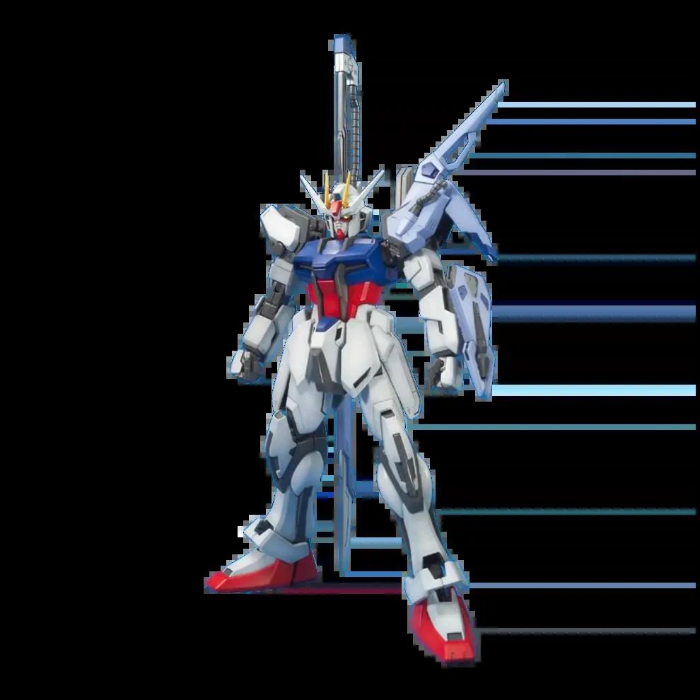 Bandai Gundam Model Kit: MG (Master Grade) 1/100 - "Gundam SEED" - GAT-X105 Launcher/Sword