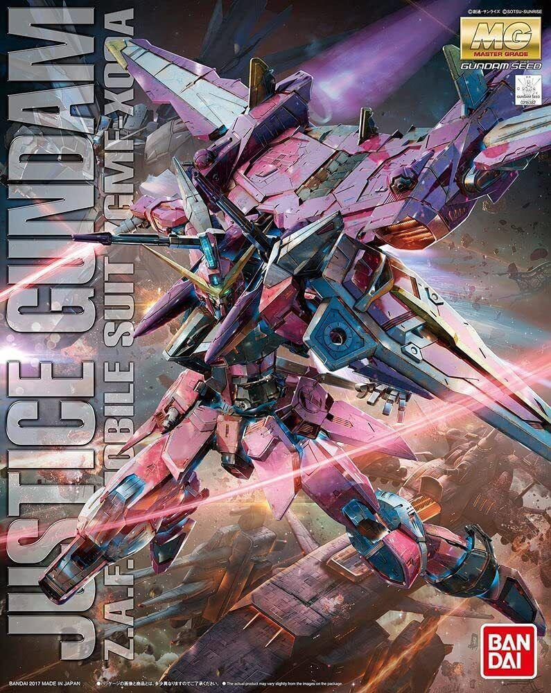 Bandai Gundam Model Kit: MG (Master Grade) 1/100 - "Gundam SEED" - ZGMF-X09A Justice - Image 2