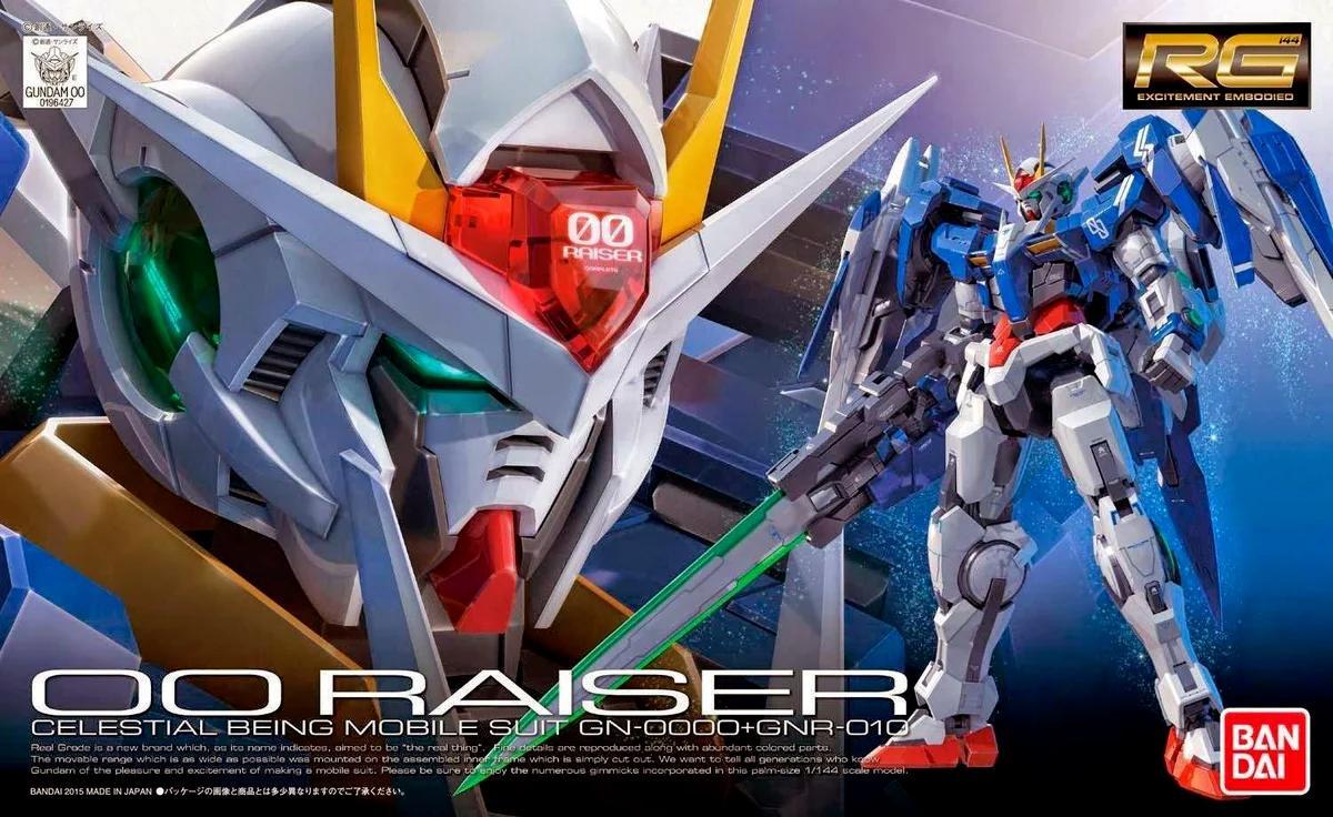 Bandai Gundam Model Kit: RG (Real Grade) 1/144 - "Gundam 00" - GN-0000+GNR-010 00 Raiser