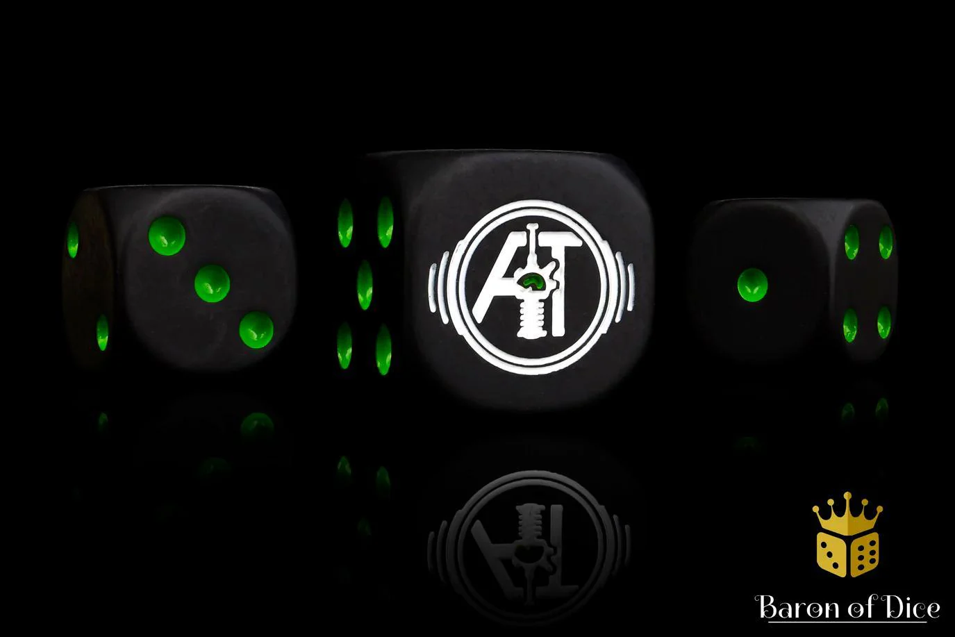 Baron of Dice: Auspex Tactics Official Dice - Black - Round Corner (25)