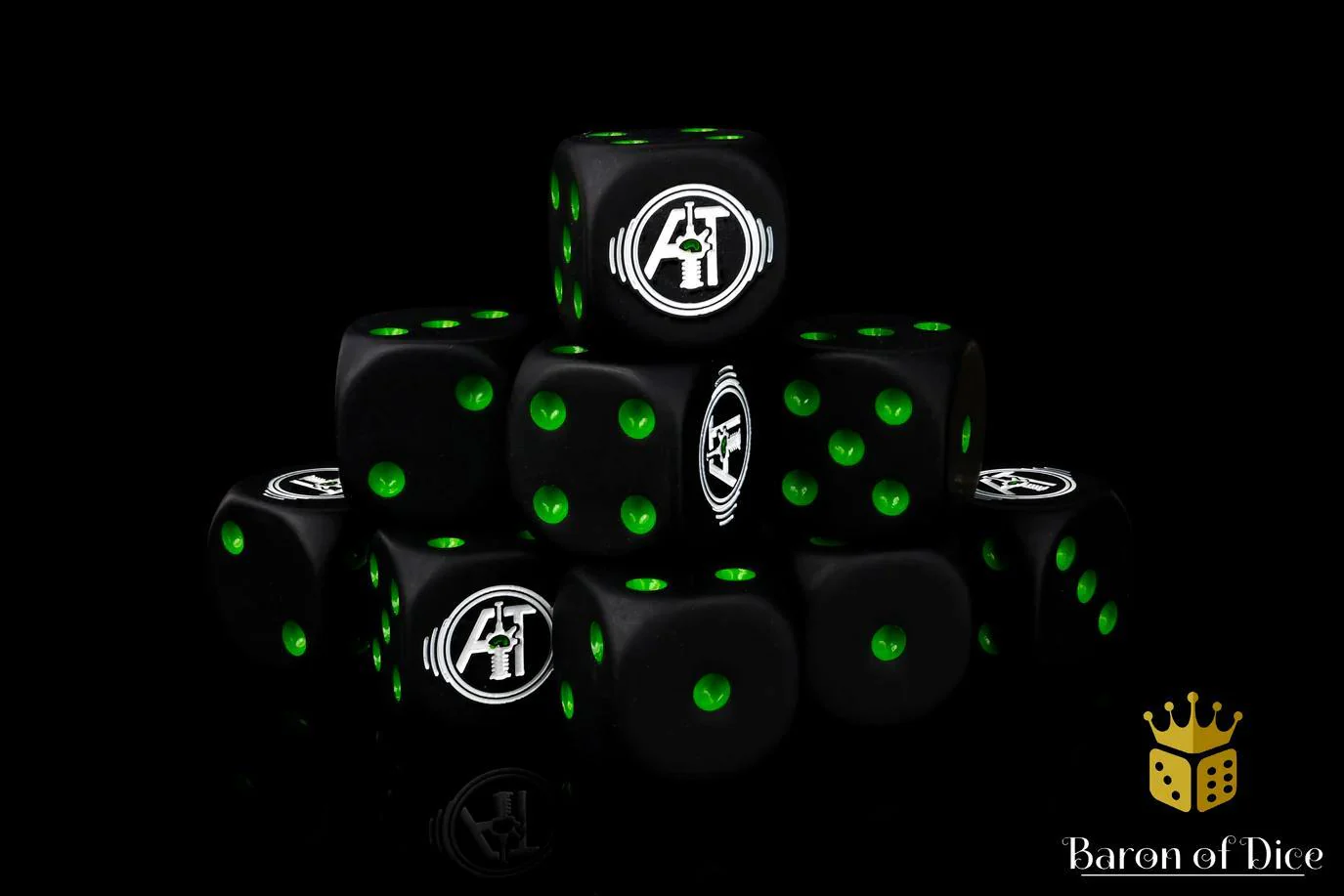 Baron of Dice: Auspex Tactics Official Dice - Black - Round Corner (25) - Image 2