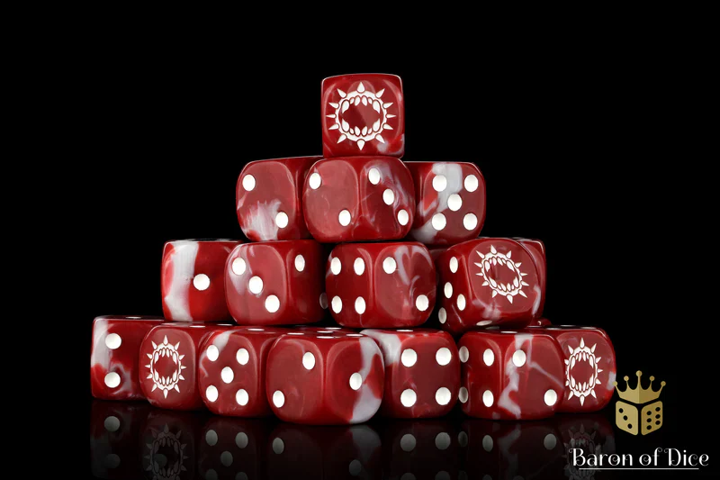 Baron of Dice: Carnage Dice - Red - Round Corner (25)