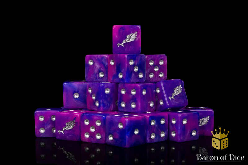 Baron of Dice: Children of Profligacy Dice - Silver Inlay - Square Corner (25)
