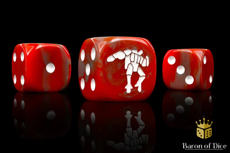 Baron of Dice: Crisis Robot Dice - Red - Round Corner (25) - Image 3