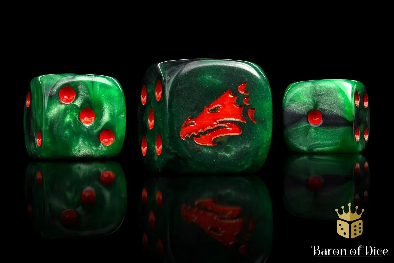 Baron of Dice: Drake - Green & Orange - Round Corner (25)