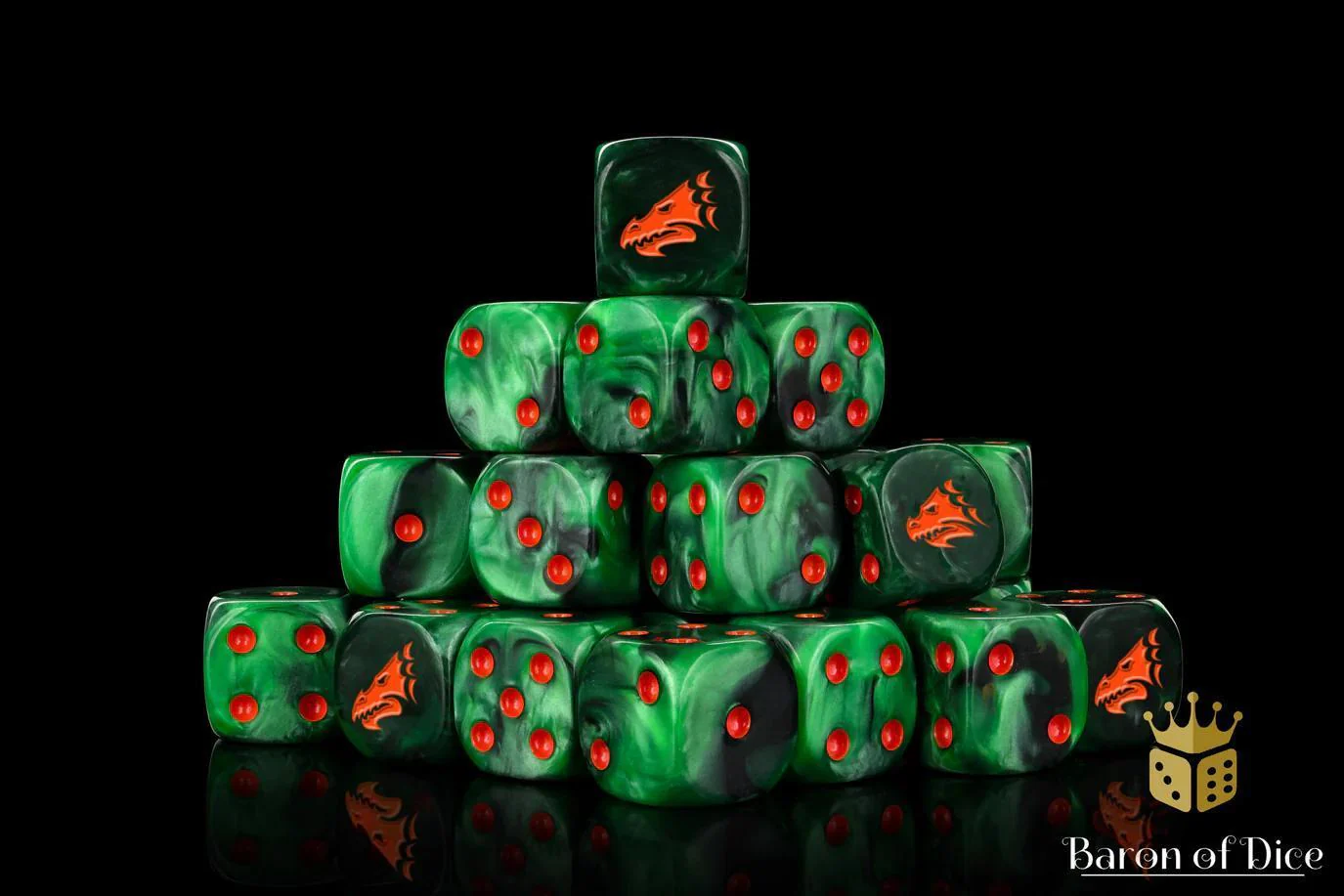 Baron of Dice: Drake - Green & Orange - Round Corner (25) - Image 2