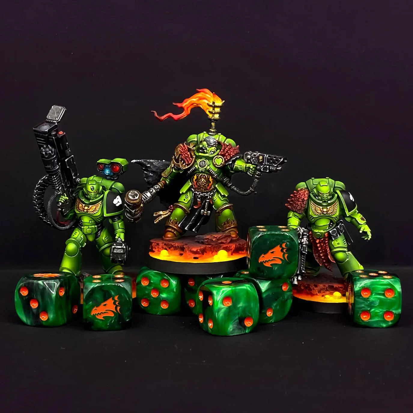 Baron of Dice: Drake - Green & Orange - Round Corner (25) - Image 3