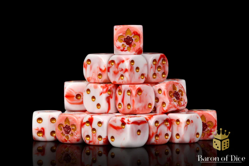 Baron of Dice: Fleur De Lis Dice - Bloody Rose - Round Corner (25) - Image 2