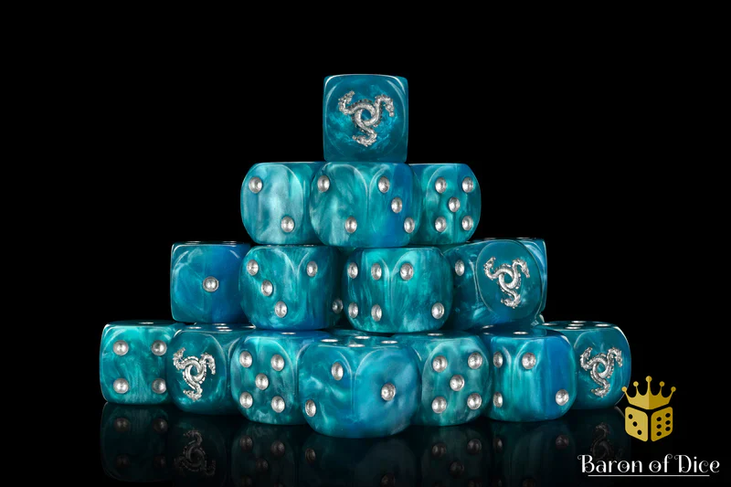 Baron of Dice: Hydra Dice - Serpent Blue - Round Corner (25) - Image 2