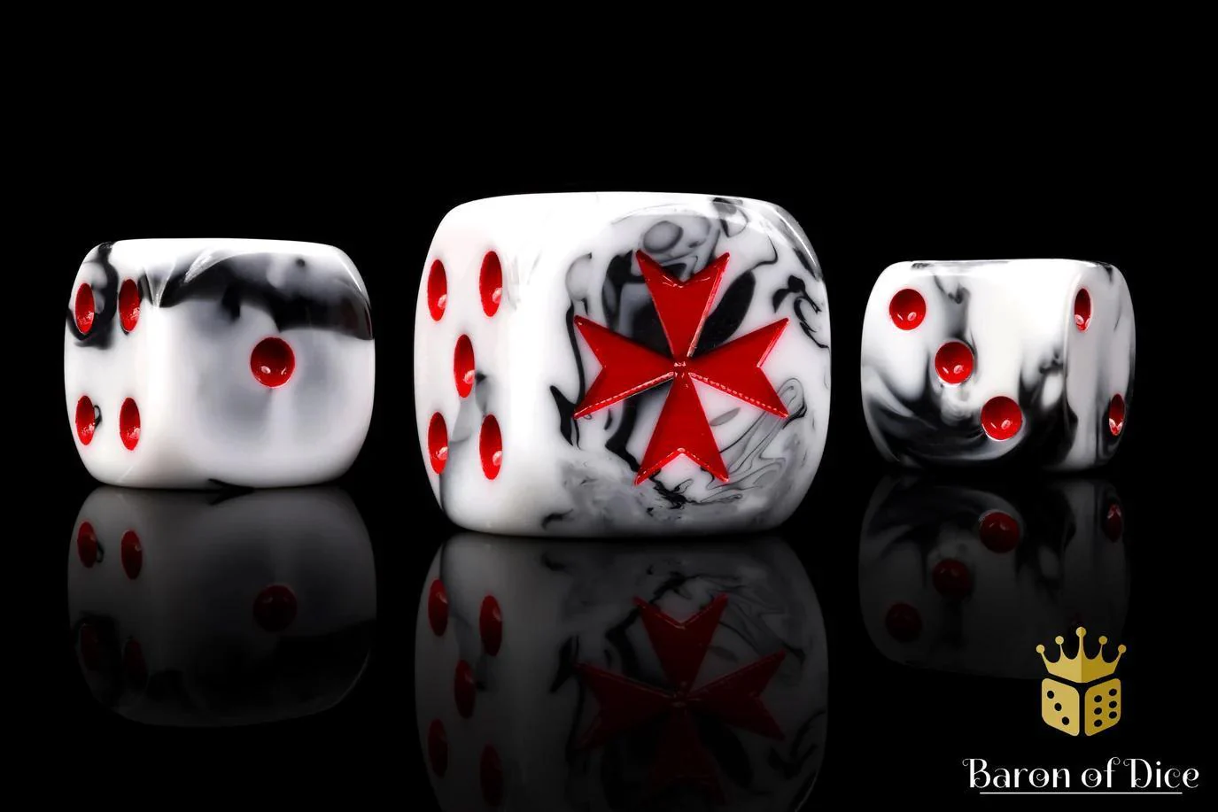 Baron of Dice: Knights Templar - Marbled - Round Corner (25)