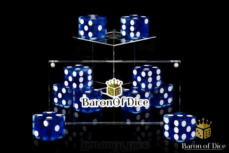 Baron of Dice: Precision Dice - Blue - Sharp Edge (10)