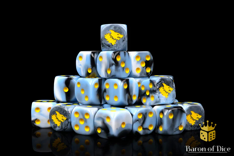 Baron of Dice: Snow Direwolf Dice - Round Corner (25) - Image 2