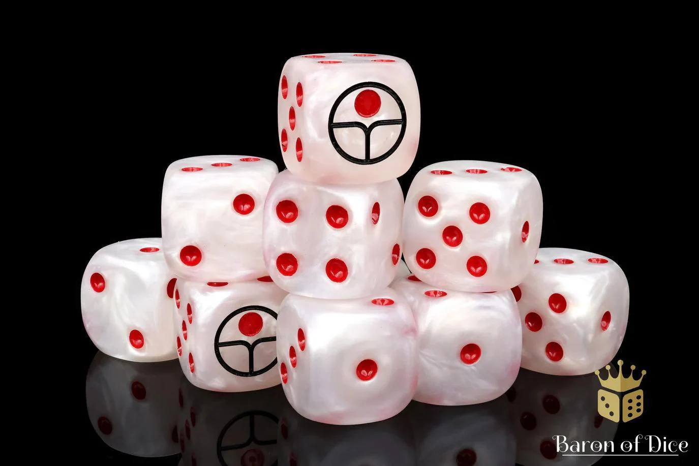 Baron of Dice: Universal Peace Dice - White - Round Corner (25) - Image 2