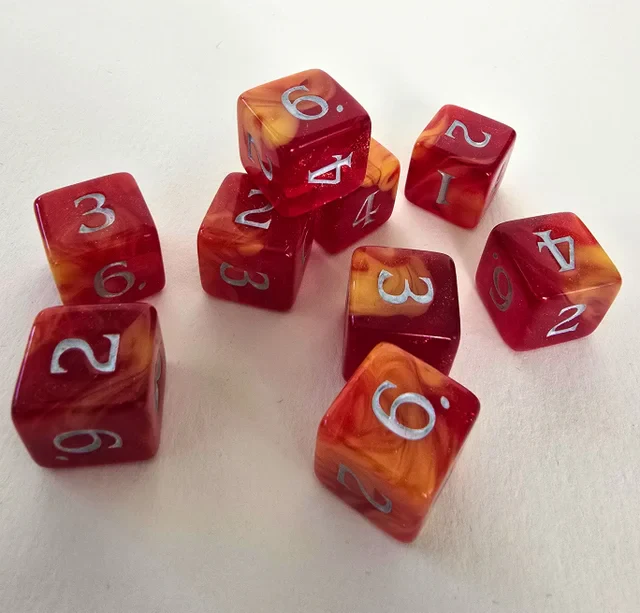 Baron Smelly Bones: Scented Dice - "Fireball Char" - Polyhedral 9-set - Image 3