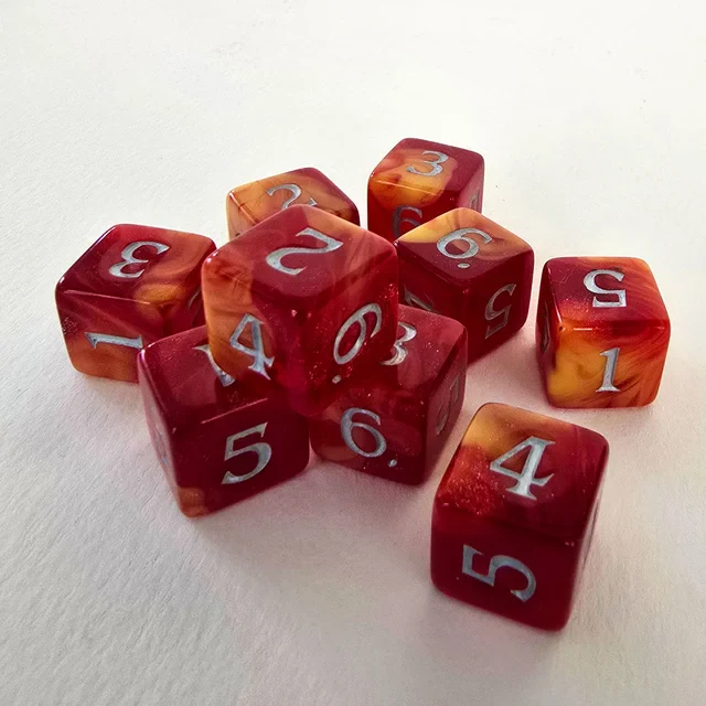 Baron Smelly Bones: Scented Dice - "Fireball Char" - Polyhedral 9-set - Image 4