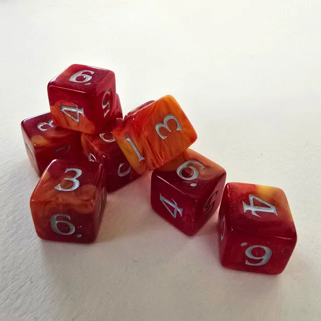 Baron Smelly Bones: Scented Dice - "Fireball Char" - Polyhedral 9-set - Image 5