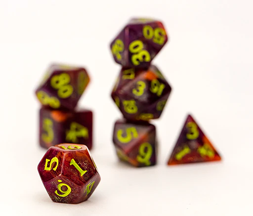 Baron Smelly Bones: Scented Dice - "Pumpkin King" - Polyhedral 7-set - Image 2