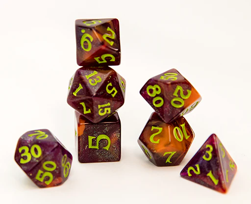 Baron Smelly Bones: Scented Dice - "Pumpkin King" - Polyhedral 7-set - Image 3