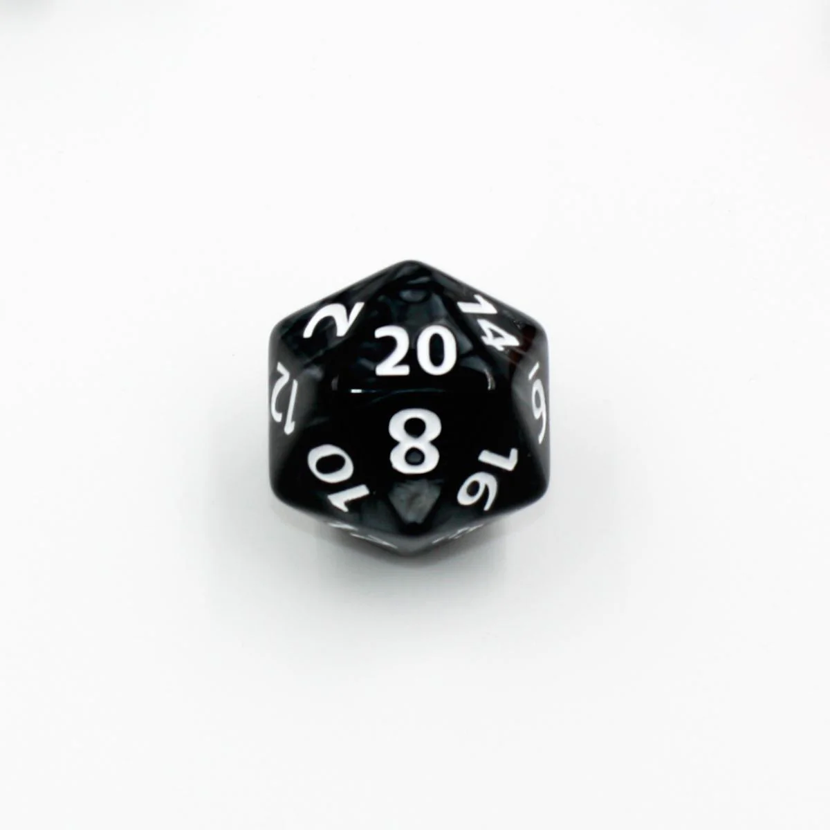 "Black Tapioca" - Black Marble with White - Giant Polyhedral Dice (7) - Level One Dice - Image 3