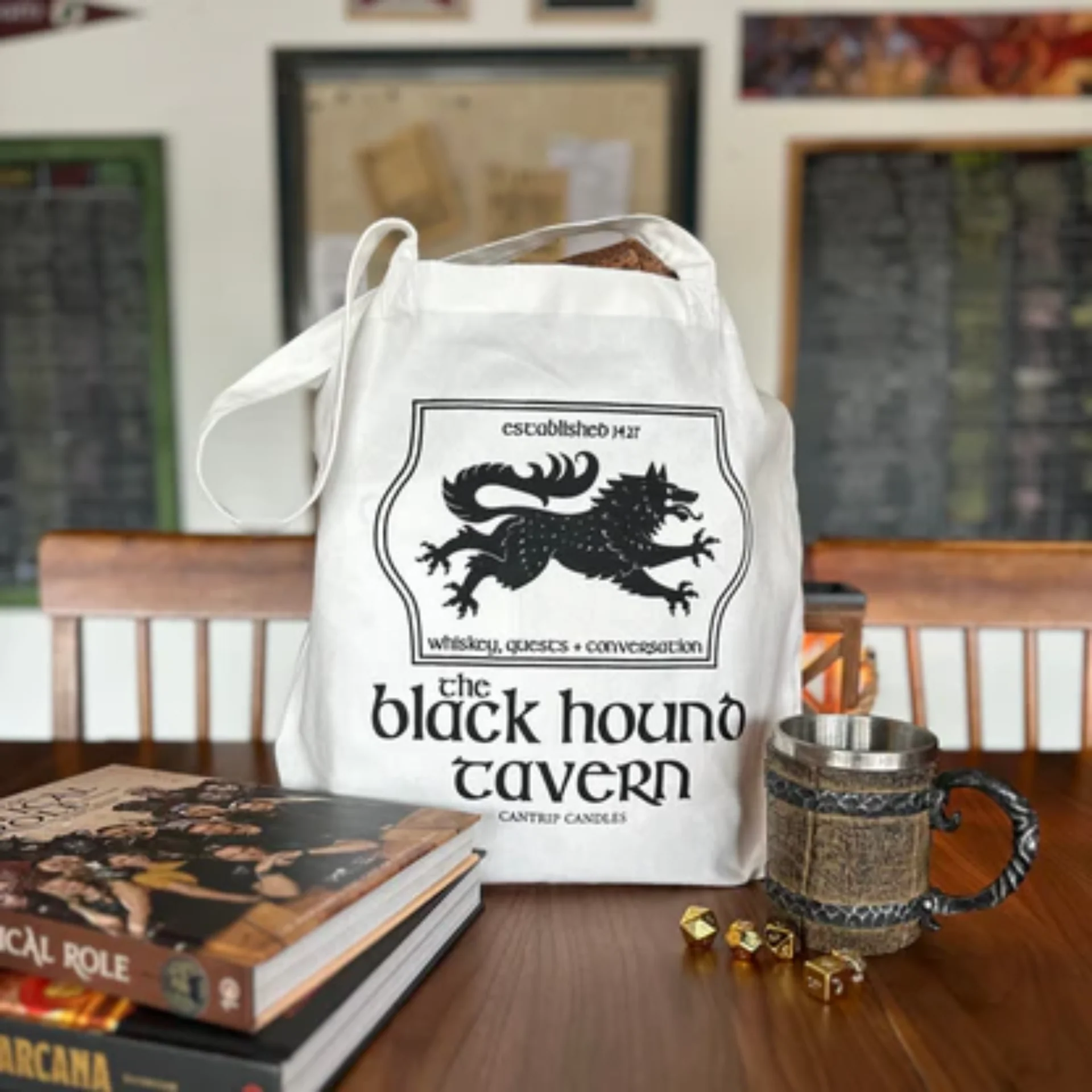 Cantrip Candles: Black Hound Tavern Tote