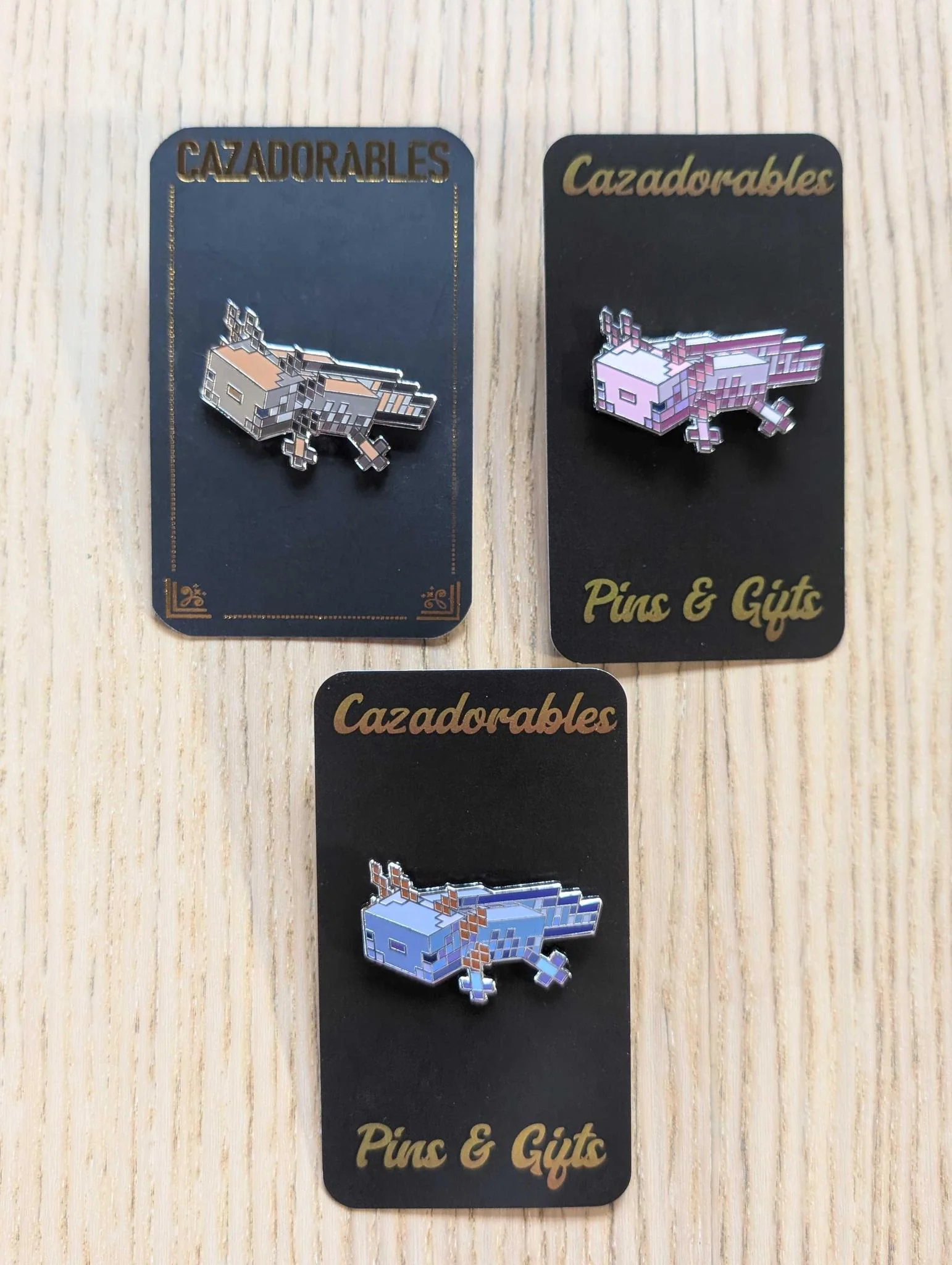 Cazadorable Pins & Gifts: Minecraft Axolotl Enamel Pin