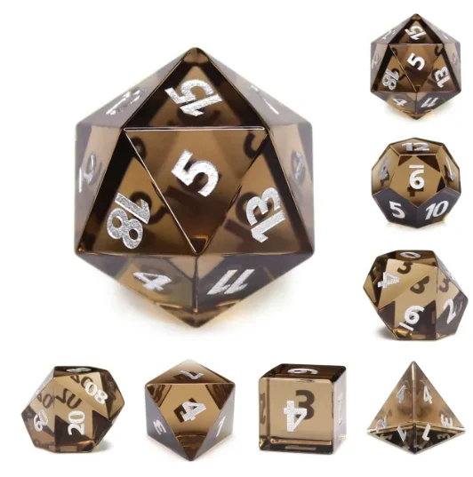 "Champagne" - Glass Dice (7) - Level One Dice - Image 2
