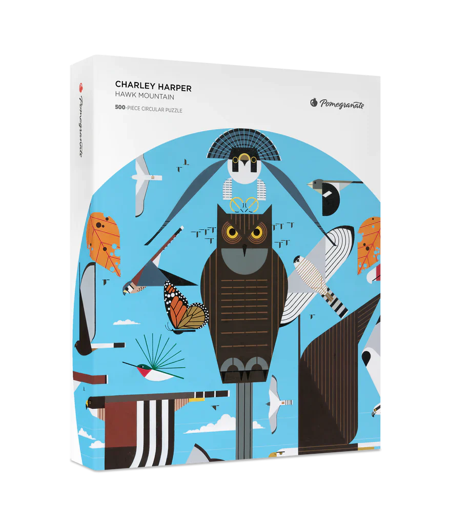 Charley Harper: Hawk Mountain 500-Piece Circular Jigsaw Puzzle