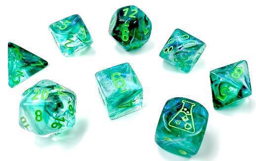 Chessex: Borealis Luminary - Kelp w/ Light Green Lab Polyhedral Dice Set (7) (CHX30054) - Image 2