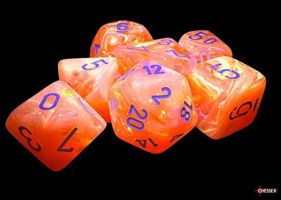 Chessex: Festive Mega-hedral Dahlia/white 7-Die Set - Image 4