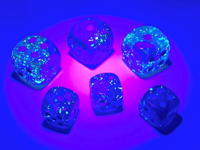 Chessex: Gemini Blue w/Light Blue Luminary - 16mm d6 Dice Set (12) - CHX26663 - Image 3