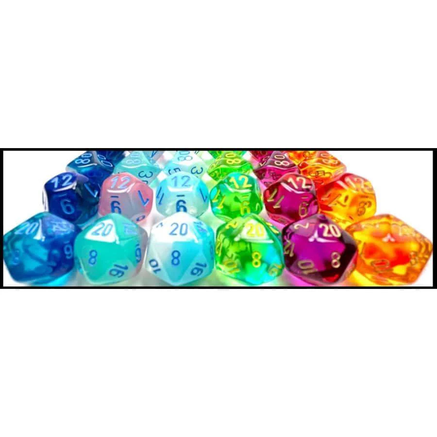 Chessex: Gemini Gel Green-Pink w/ Blue Luminary - 16mm d6 Dice Set (12) - CHX26664 - Image 5