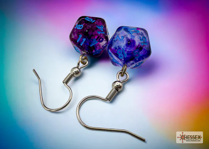 Chessex: Hook Earrings - Nebula® Nocturnal™ Mini-Poly d20 Pair - CHX54210
