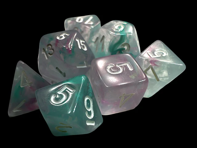 Chessex: Nebula Wisteria w/ White - Mini Polyhedral Dice Set (7) - CHX20545 - Image 2