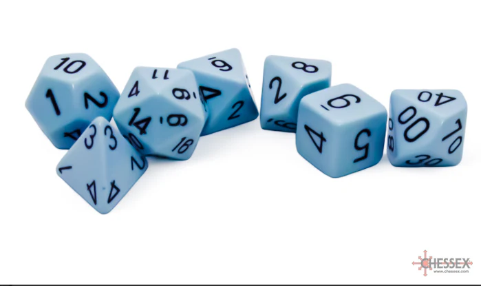 Chessex: Opaque Plasteel Blue w/ Black Polyhedral Dice Set (7) - CHX25466 - Image 2