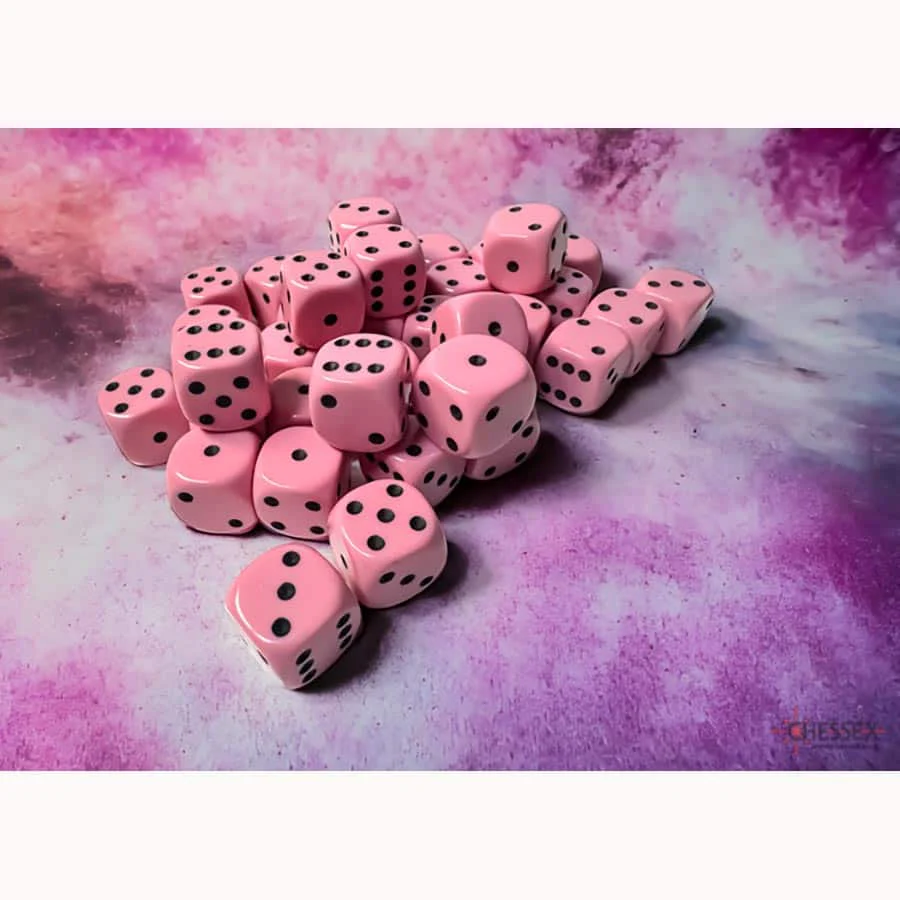 Chessex: Pastel Pink w/ Black - 12mm d6 Set (36) - CHX25864 - Image 2