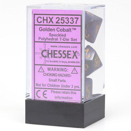 Chessex: Speckled Golden Cobalt Blue w/ Gold - Polyhedral Dice Set (7) - CHX25337