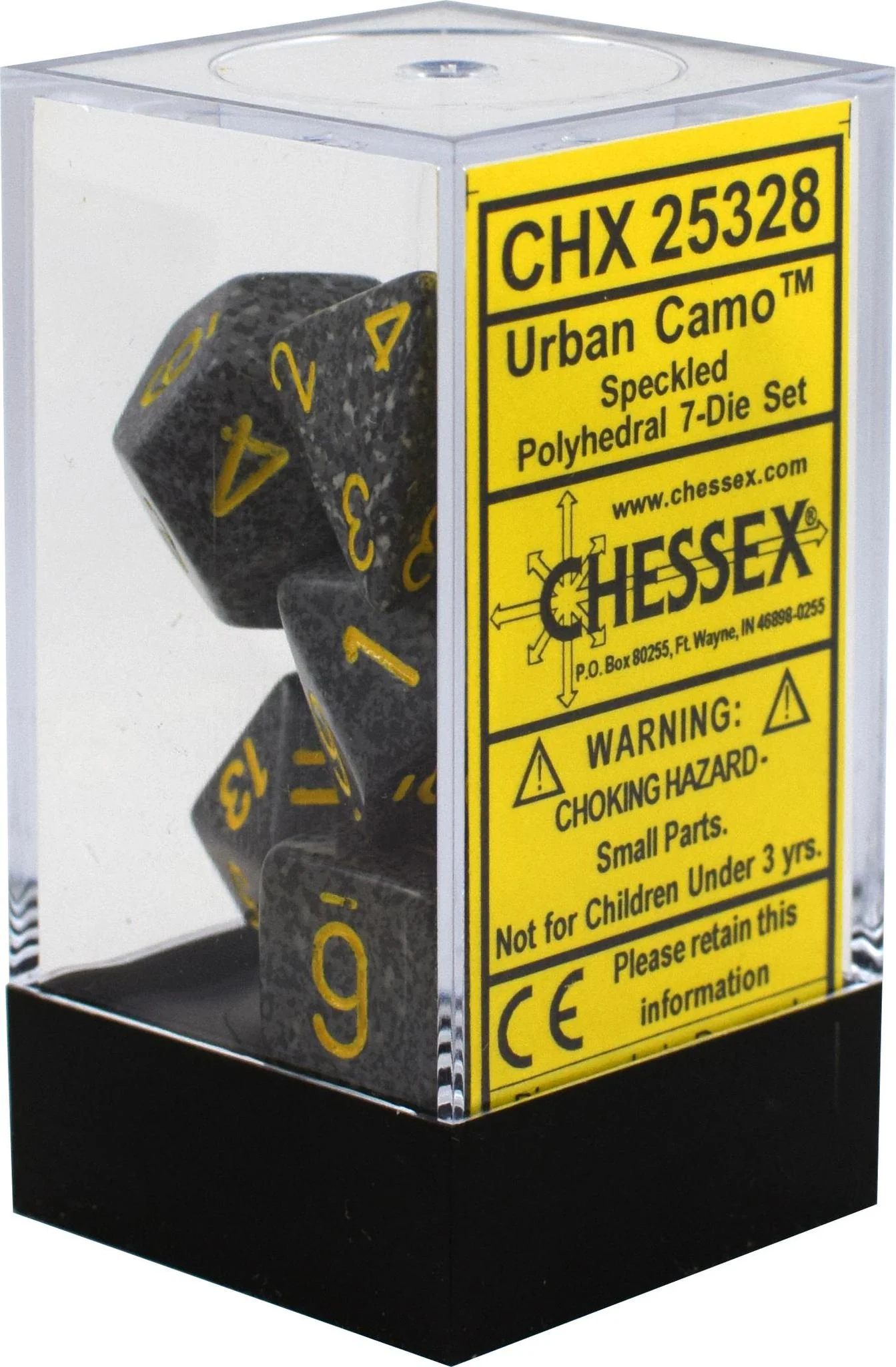 Chessex: Speckled Urban Camo Black w/ Gold - Polyhedral Dice Set (7) - CHX25328