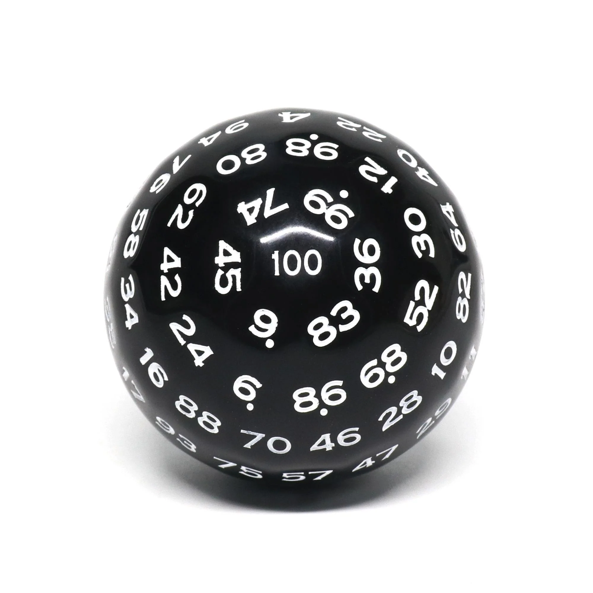 "Cookies and Cream" - Black with White - D100 - Level One Dice